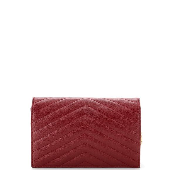 Saint Laurent Classic Monogram Wallet on Chain Matelasse Chevron Leather Small - Picture 3 of 10